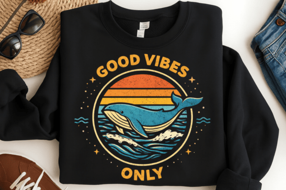 Bring Summer Vibes to Your Projects with This Retro Whale Design