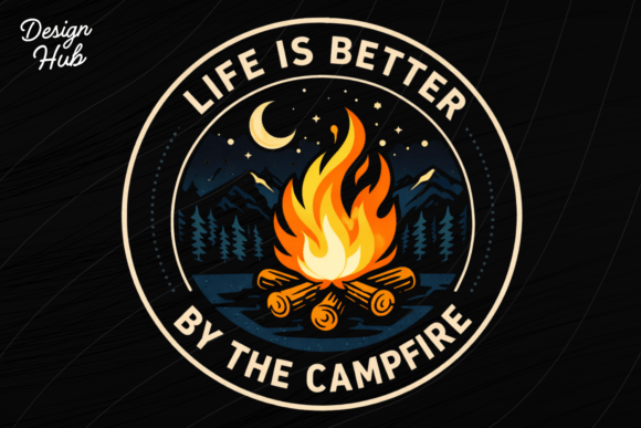 Campfire Night Camping Shirt PNG: Cozy Outdoor Designs