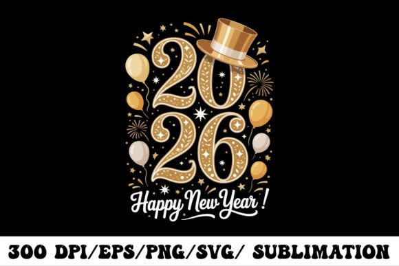 Elevate Your New Year 2026 Designs with Golden Festive Graphics