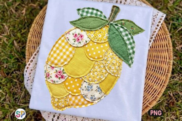 Lemon Summer Fruit Patchwork Beach Png: A Design Asset for Vibrant Projects