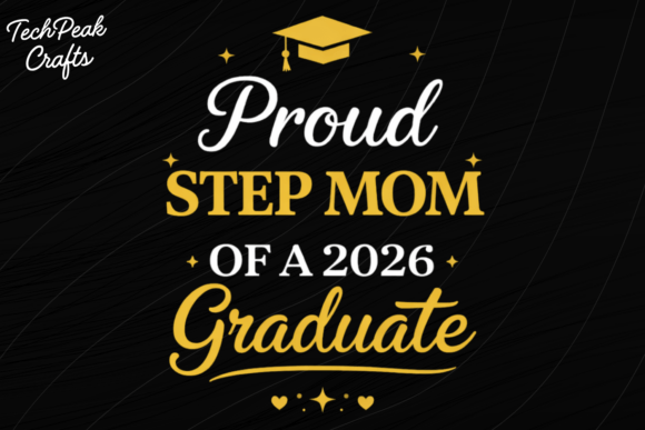 Proud Step Mom 2026 Graduate Shirt: A Celebration in Gold and White