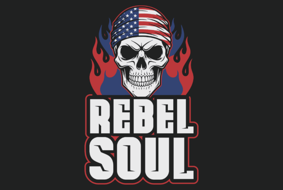 Rebel Soul American Flag Skull: A Graphic for Untamed Spirits