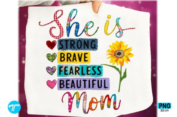 She is Mom, Faux Yarn Mama Floral Png: A Design Asset for Heartfelt Projects