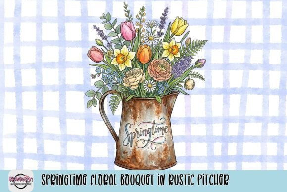 Springtime Floral Bouquet in Rustic Pitcher: A Designer's Guide