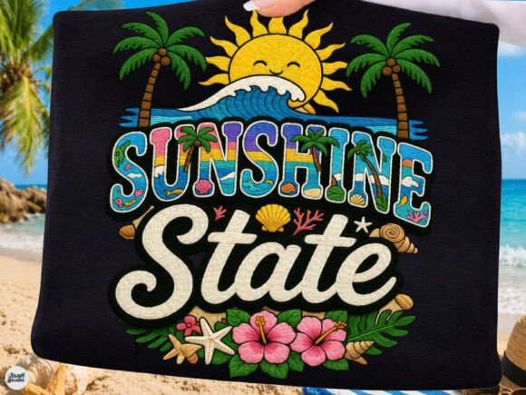 Sunshine State Summer Beach Vacation PNG: Coastal Design Asset