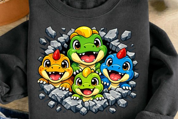 Unleash Creativity: The Cute Baby Dinosaur Family Cartoon Dino Design