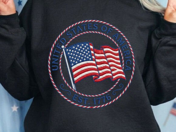 USA Flag Circle Est1776 Tshirt Png: A Patriotic Emblem for Modern Designers