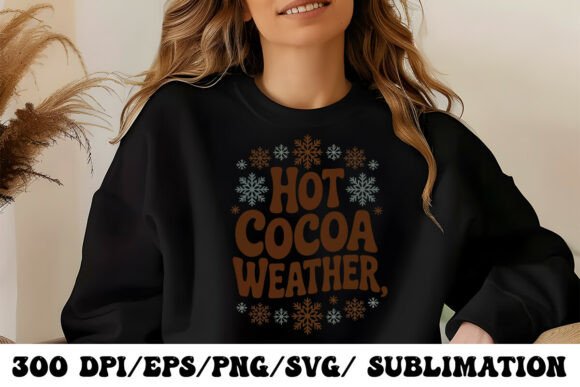 Warm Up Your Designs: The Cozy Retro Hot Cocoa Weather Graphic Tee